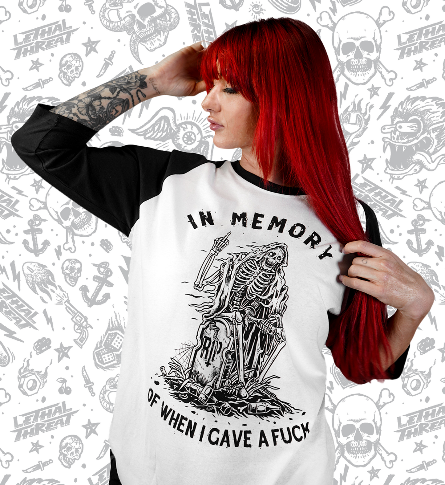 In Memory Reaper Raglan Baseball Shirt