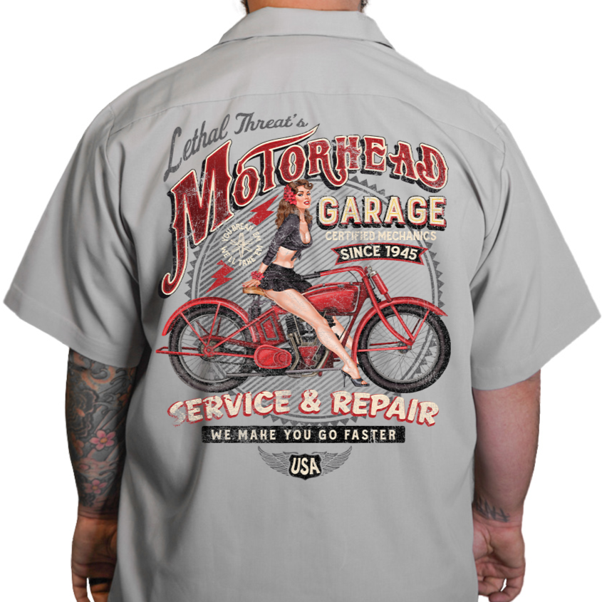 Motorhead Garage Printed Work Shirt / Shop Shirt