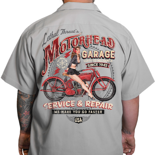 Motorhead Garage Printed Work Shirt / Shop Shirt