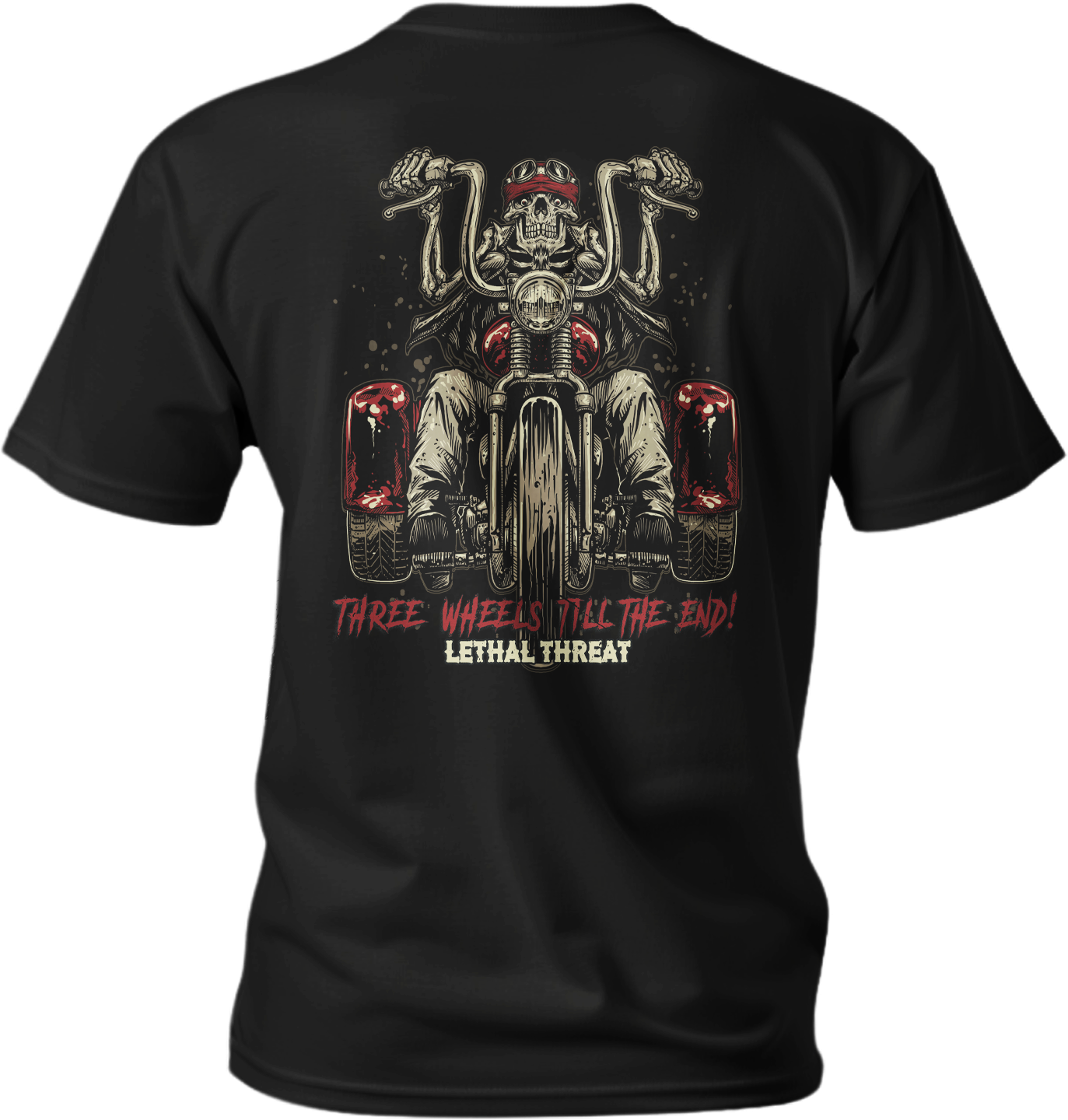 On Three Wheels Black T-Shirt
