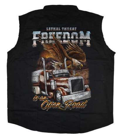 Open Road Printed Sleeveless Button Down