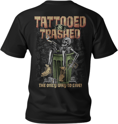 Tattooed and Trashed Men's Black Tee Shirt