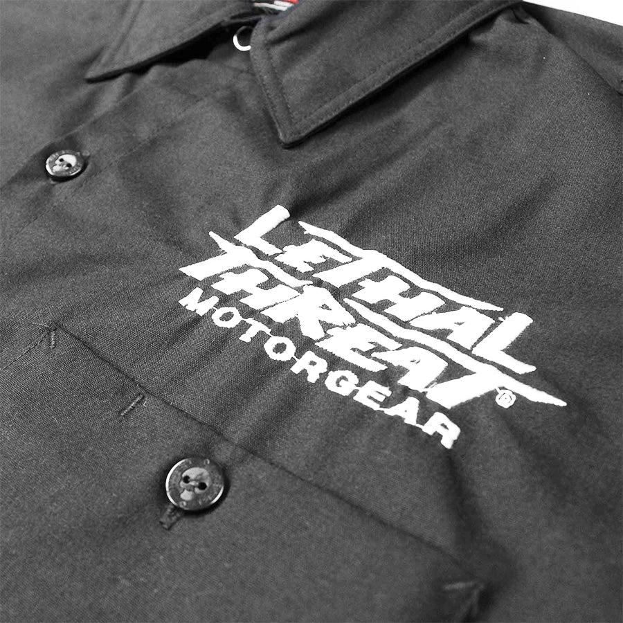 Ace Pinstripe Embroidered Work Shirt / Shop Shirt