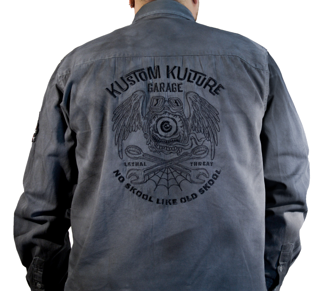 Kustom Kulture Flying Eyeball Button Down Shirt