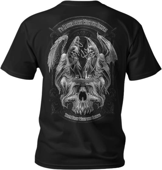 Party With The Sinners Men's Black Tee Shirt