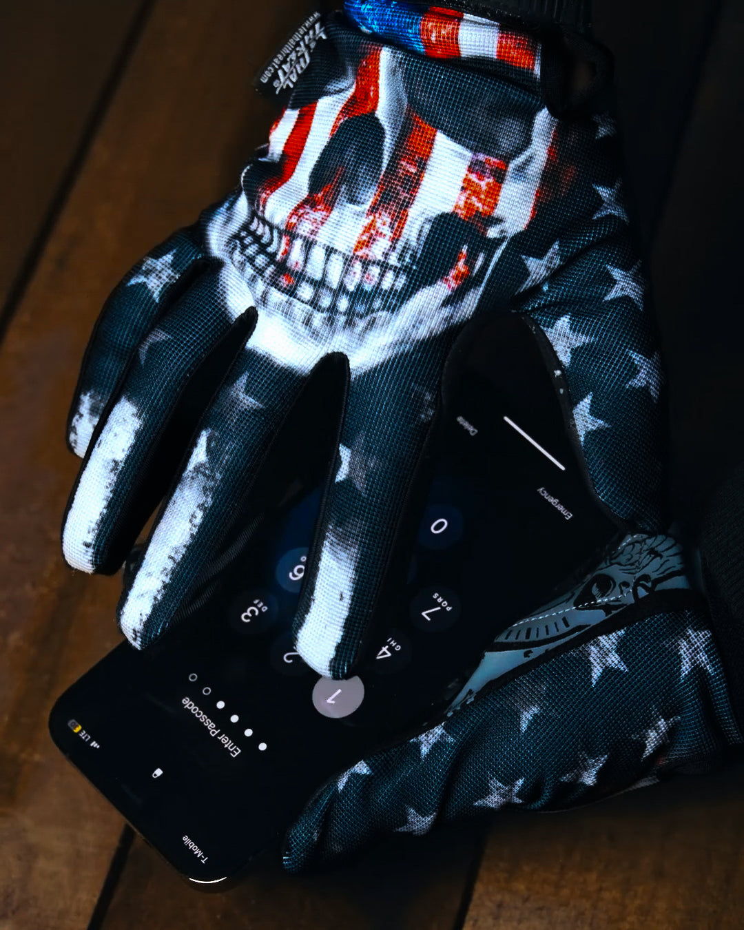 USA SKULL Hand Gloves