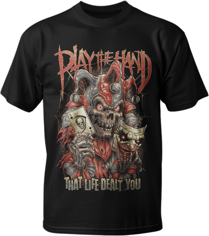 Play the Hand Jester Men's Black Tee Shirt