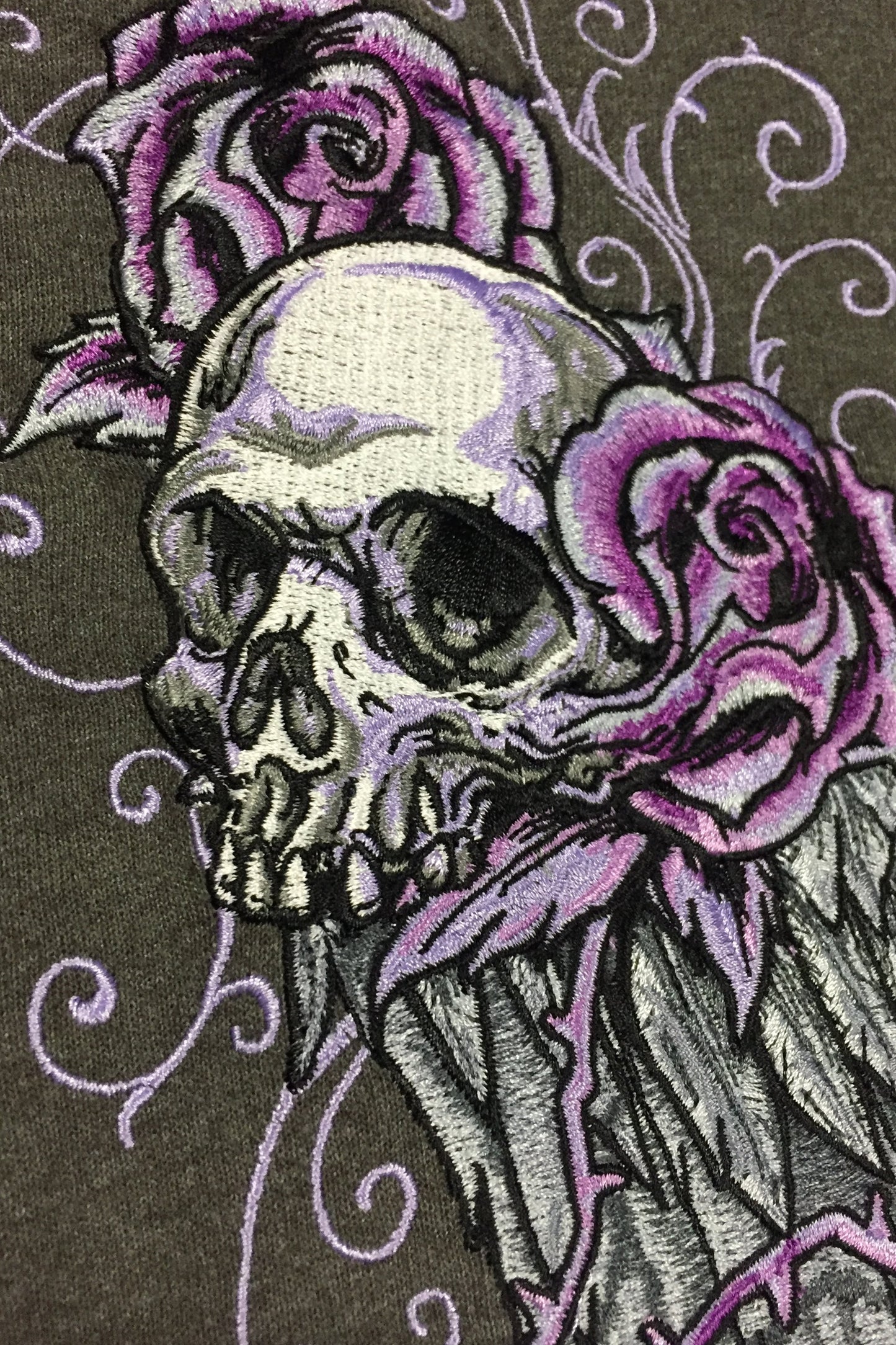 Embroidered Wing Skull Hoodie