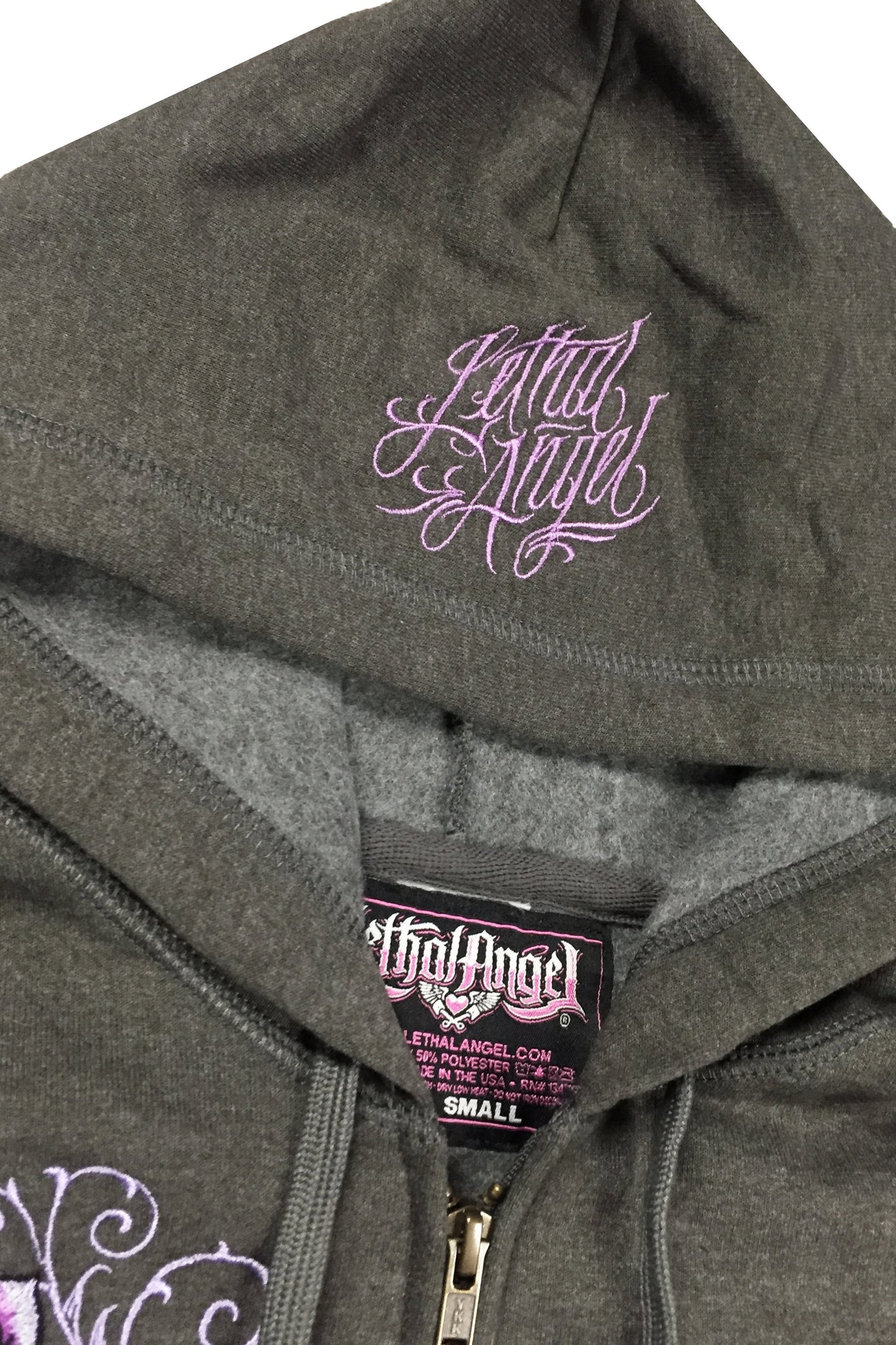 Embroidered Wing Skull Hoodie