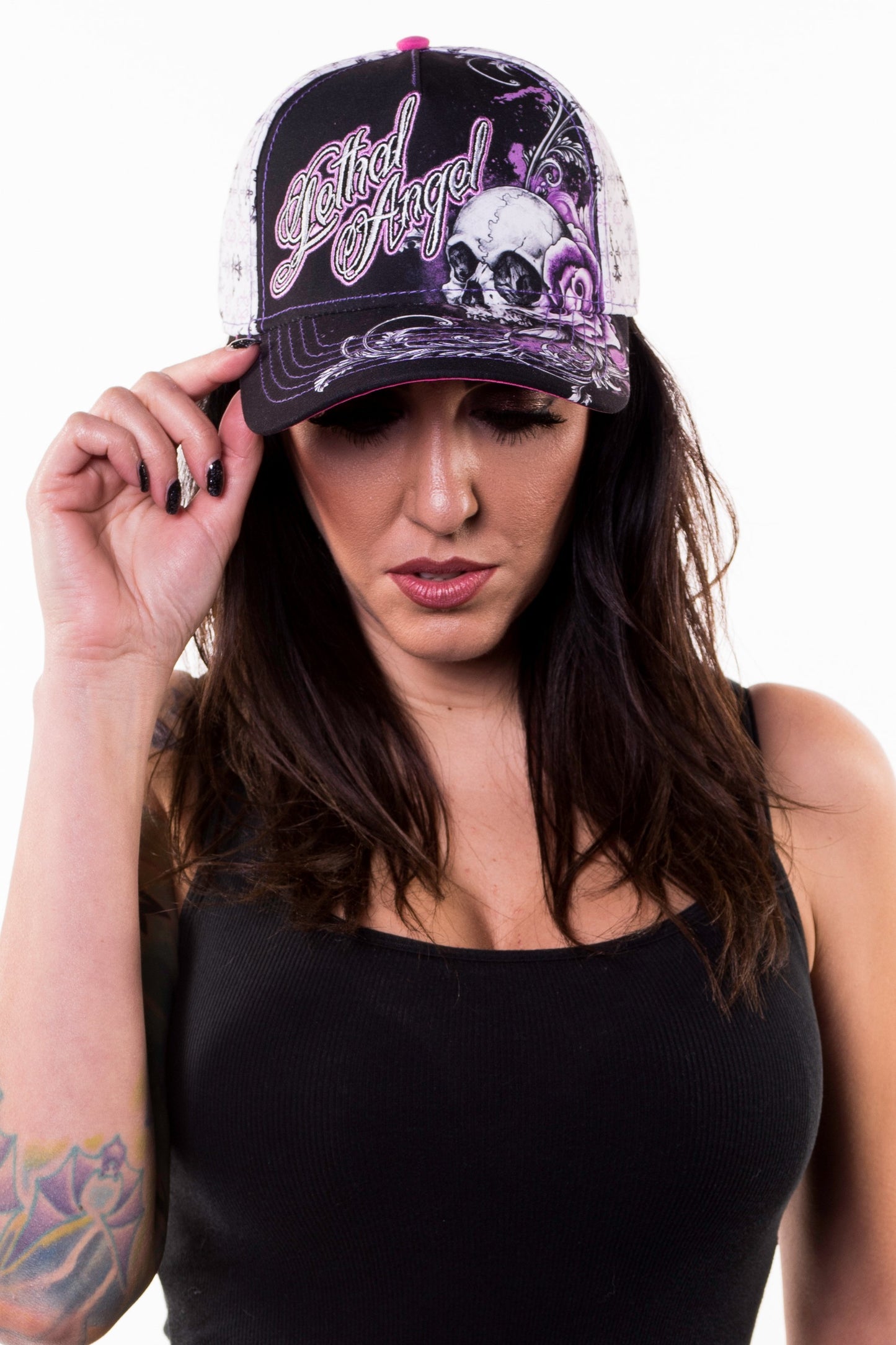 Floral Skull Rose Hat