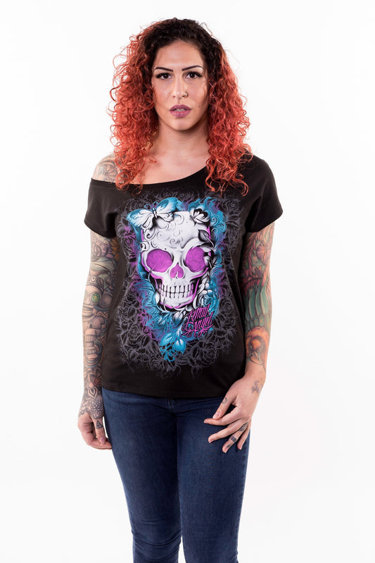 D.O.D Skull Butterflies Off The Shoulder