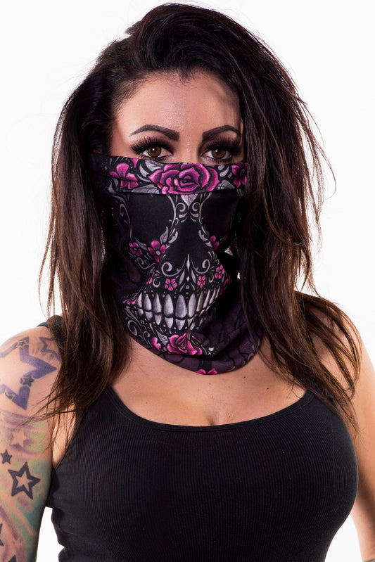 Floral Skull Face Mask