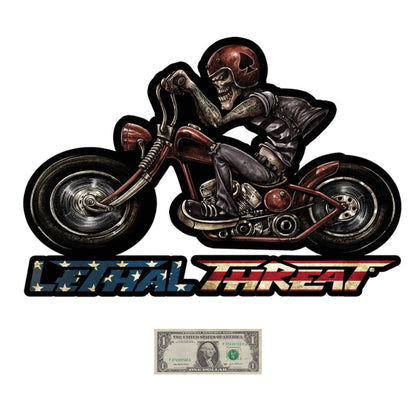 Lethal Threat Biker Metal Sign (Left side)