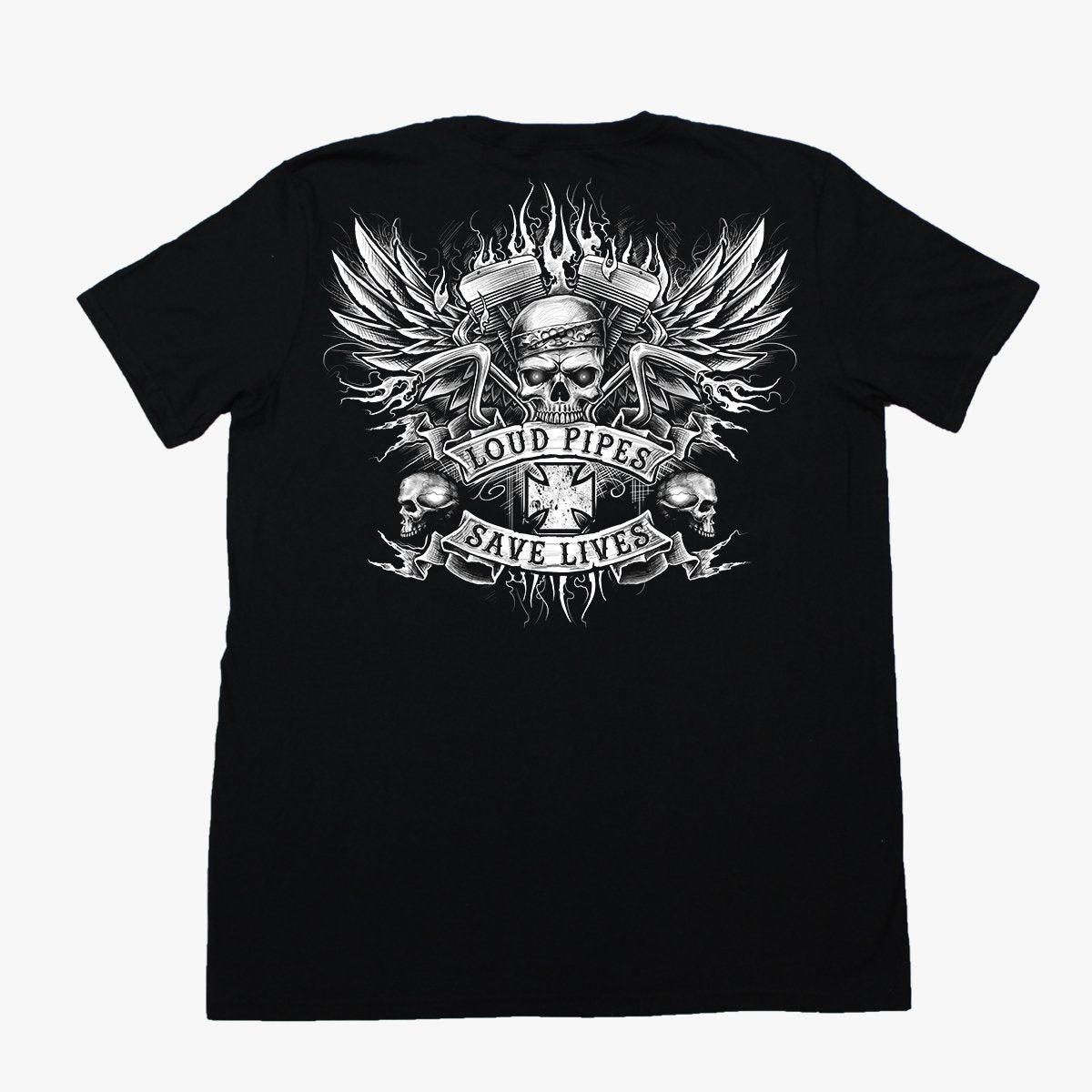Loud Pipes Bandanna Skull Tee