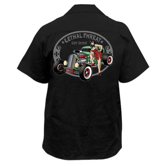 Rat Rod Girl Embroidered Work Shirt