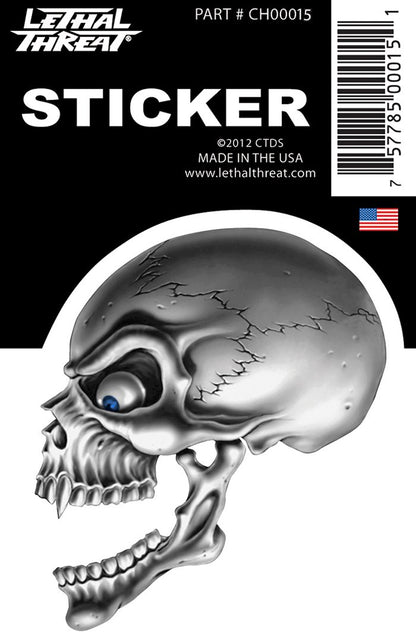 Rude & Crude Decal: Generic Skull Left Blue Eyes