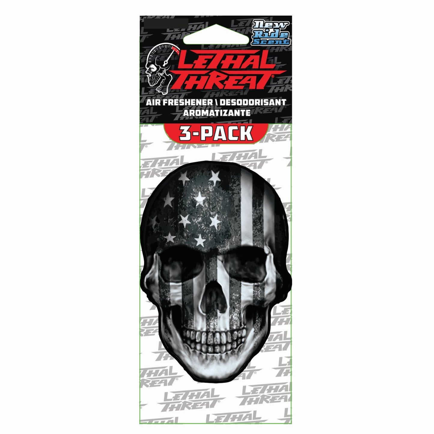 Gray USA SKull Paper Air Freshener 3-Pack