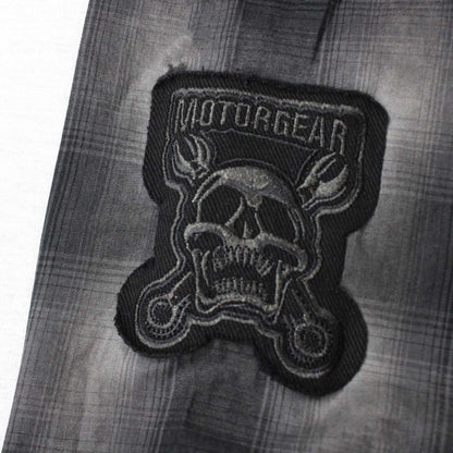 Motor Death Grey Plaid Button Down