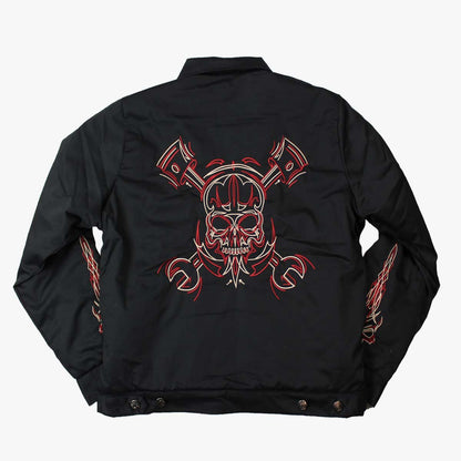 Full Pinstripe Skull Mechanic Jacket