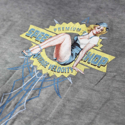 Vintage Velocity Speed Shop Pin Up Tee