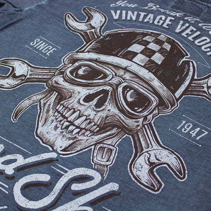 Vintage Velocity Speed Shop Blue Wash Tee