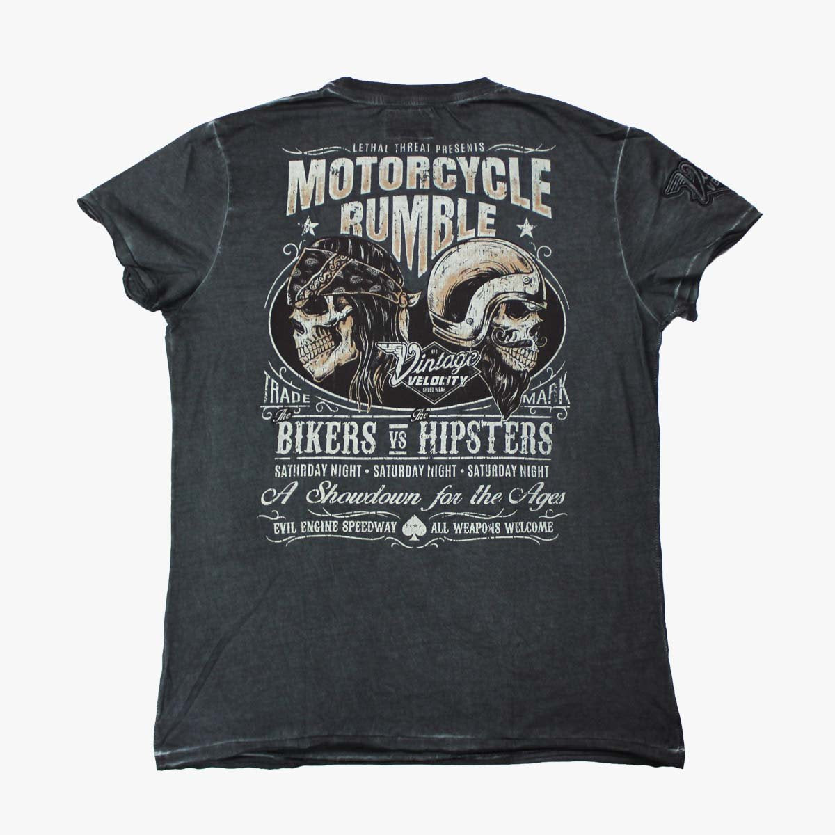 Vintage Velocity Biker Vs Hipsters Tee