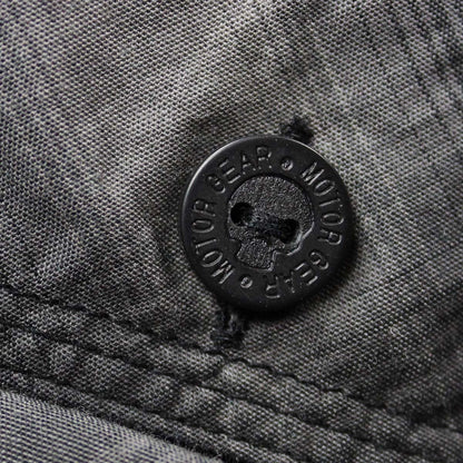 Motor Death Grey Plaid Button Down