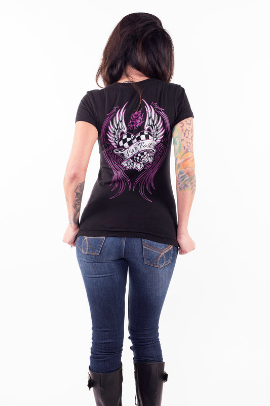 Race Heart V-Neck Tee