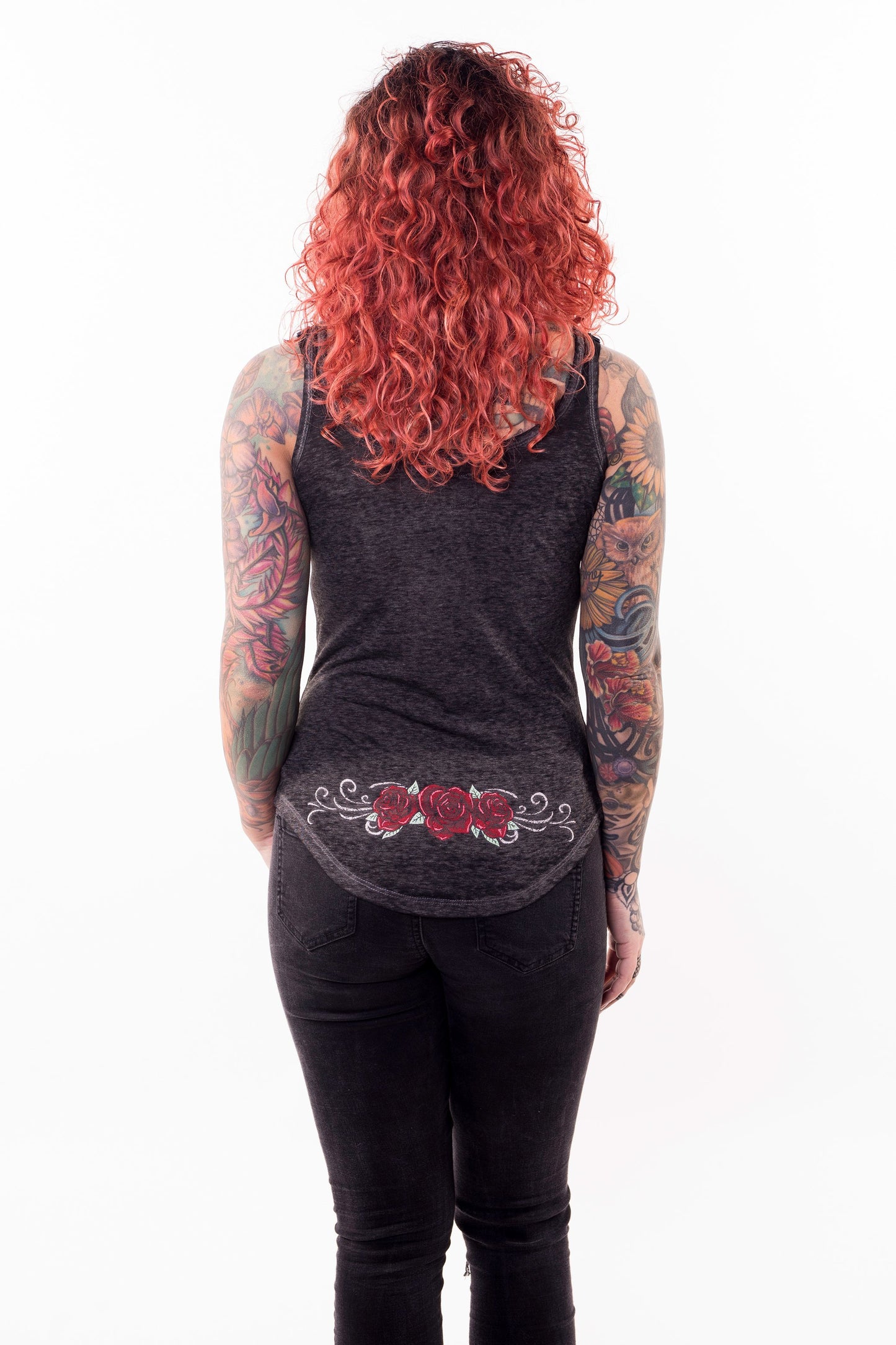 DOD Western Skull Lace Up Tank Top