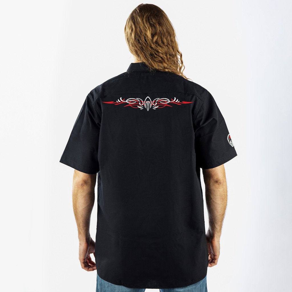 Winged Helmet Monster Embroidered Work Shirt