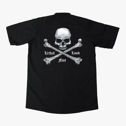 Skull N Bones Embroidered Work Shirt