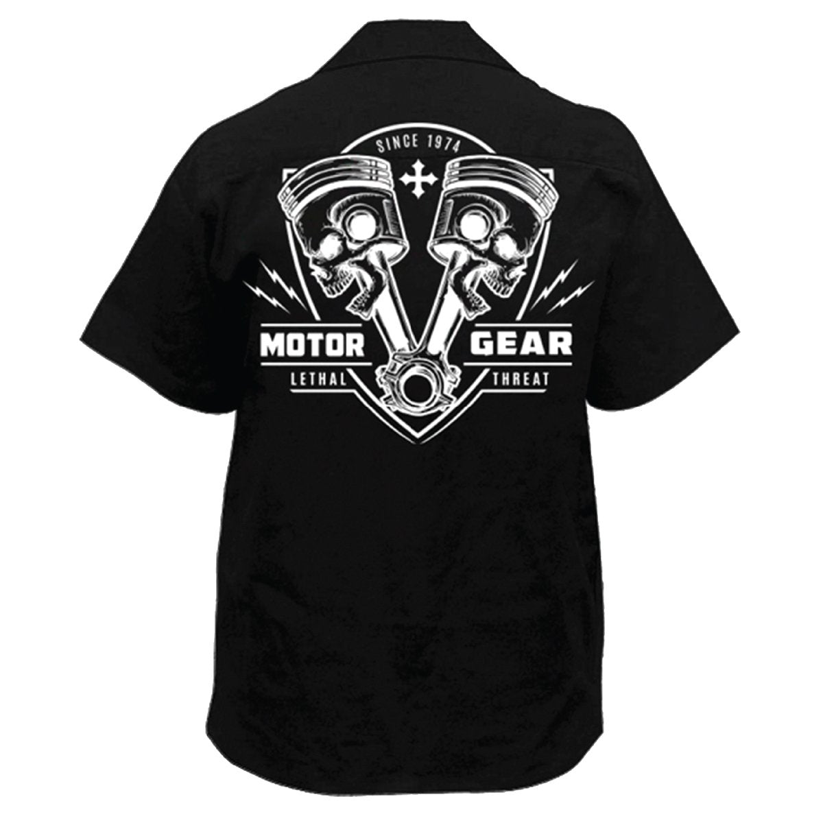 Piston Skull Embroidered Work Shirt