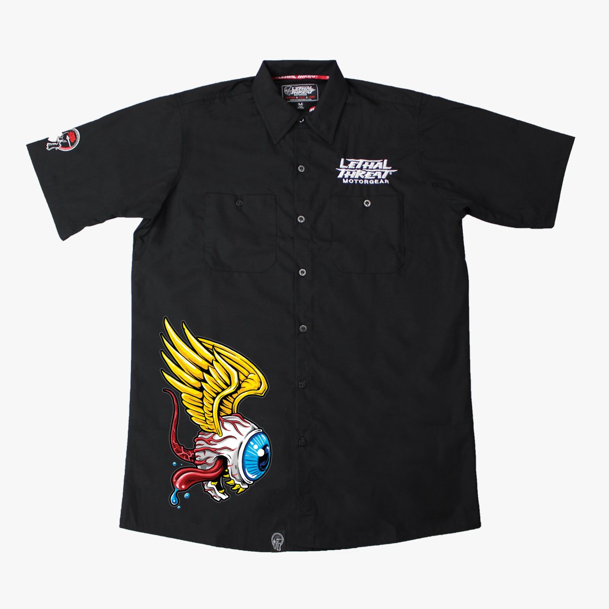 Eyeball Monster Embroidered Work Shirt