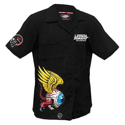 Eyeball Monster Embroidered Work Shirt
