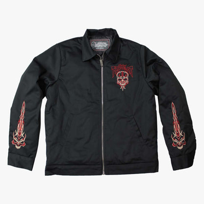 Full Pinstripe Skull Mechanic Jacket