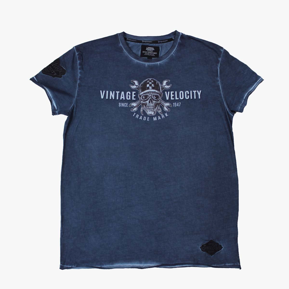 Vintage Velocity Speed Shop Blue Wash Tee