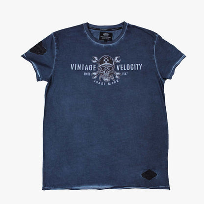 Vintage Velocity Speed Shop Blue Wash Tee