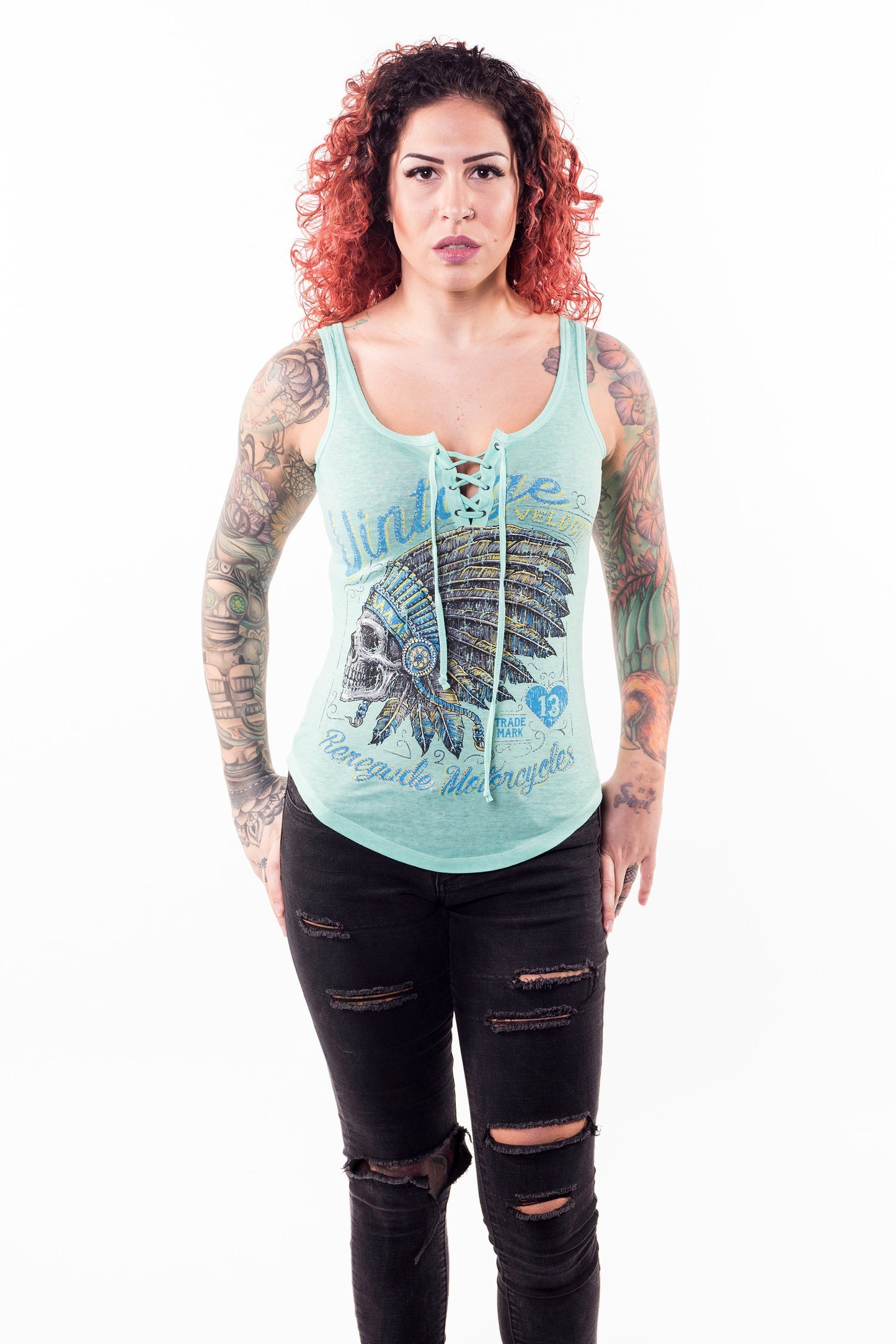 Renegade Motorcycles Lace Up Tank Top