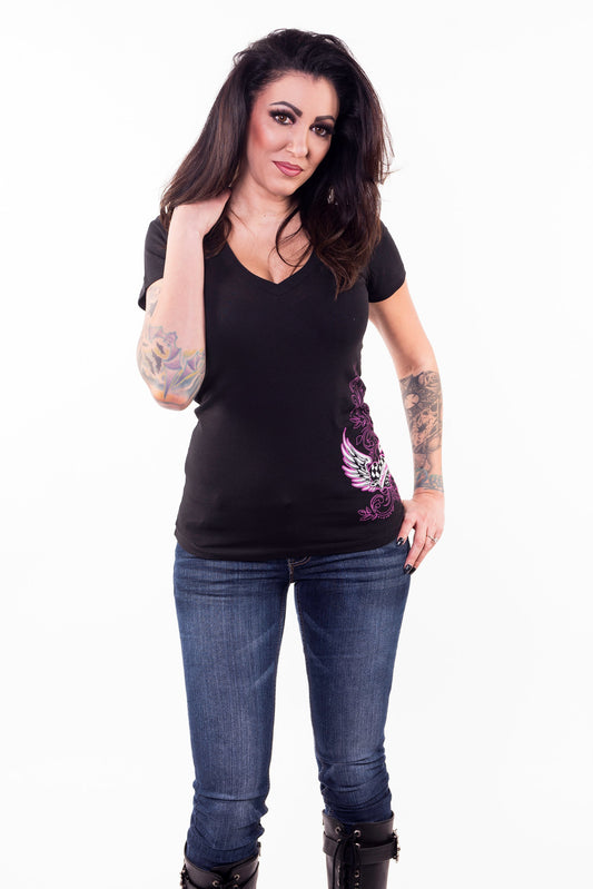 Race Heart V-Neck Tee