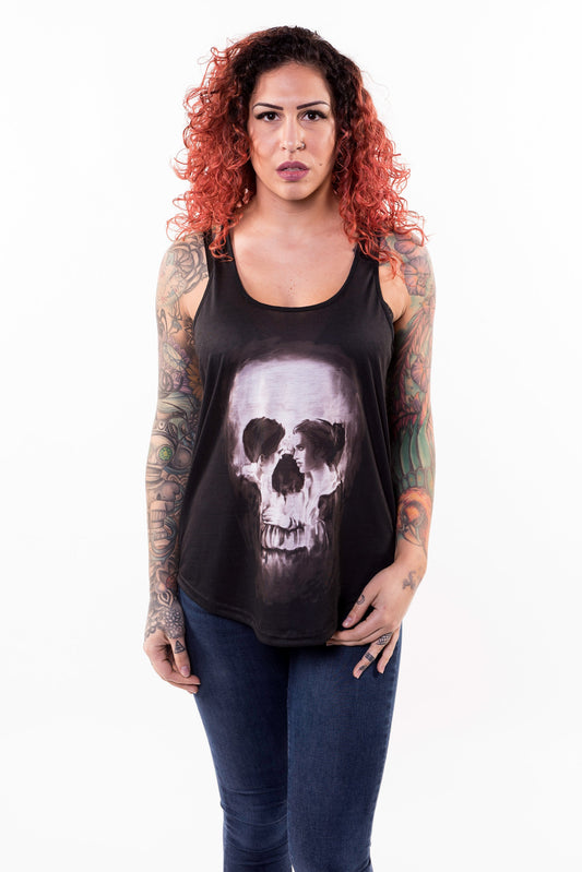 Skull Couple Sublimation Razor Back Tank Top