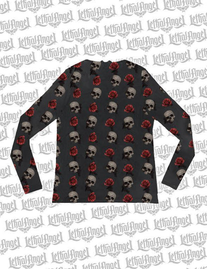 Floating Skulls Sheer Long Sleeve Shirt