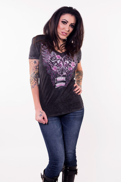 Heart Breaker V Neck Tee