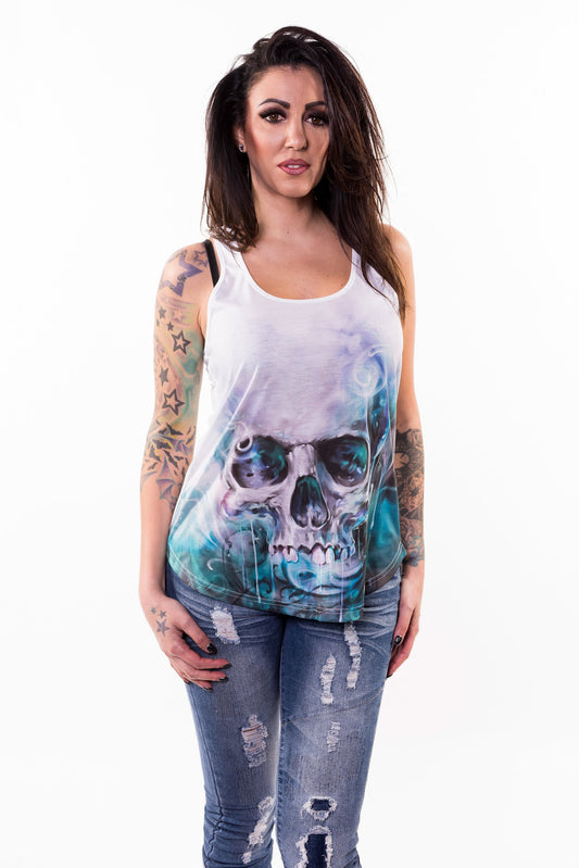 Ocean Skull Sublimation Razor Back Tank Top
