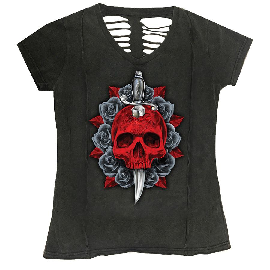 Red Dagger Skull Shirt