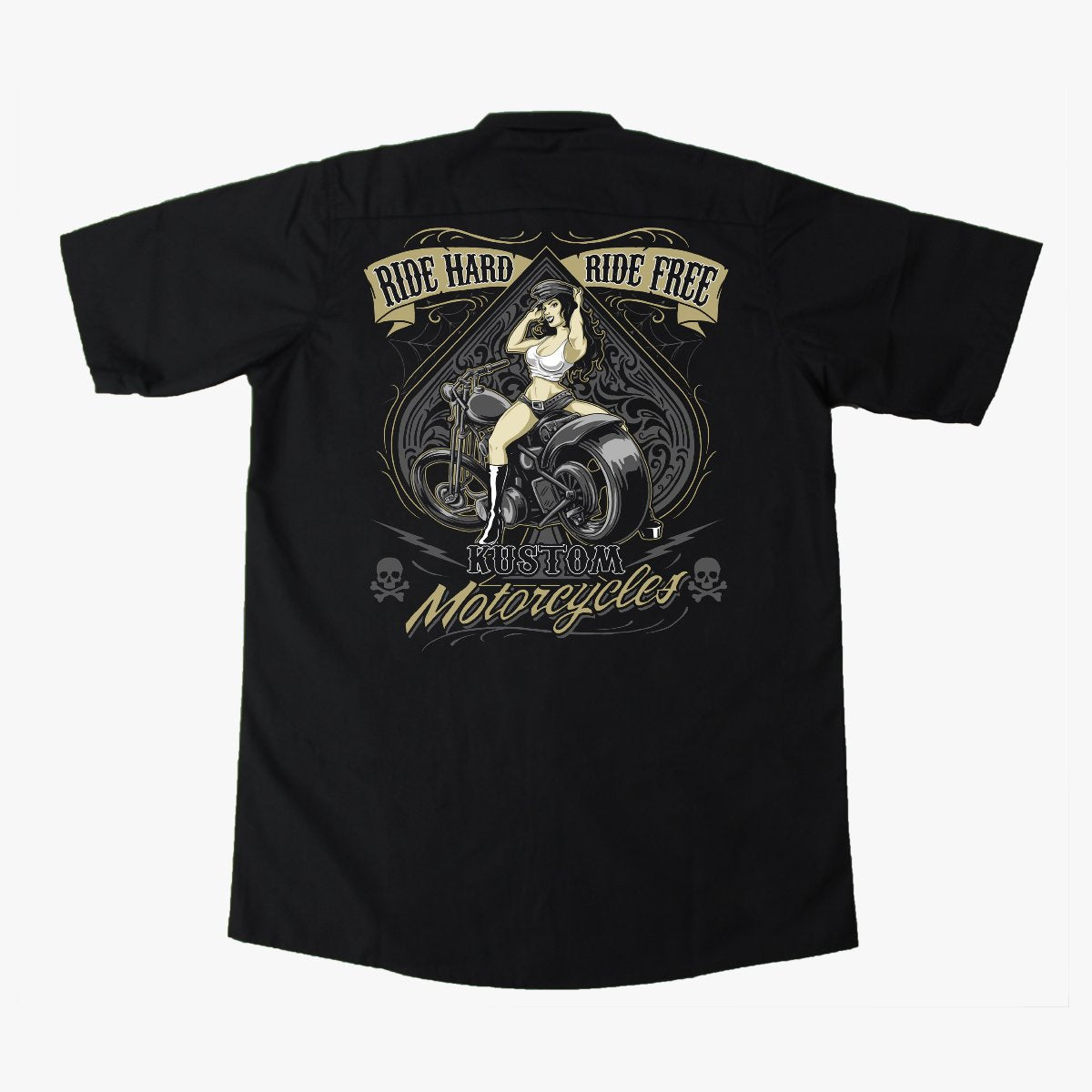 Ride Hard, Ride Free Screen Printed Workshirt