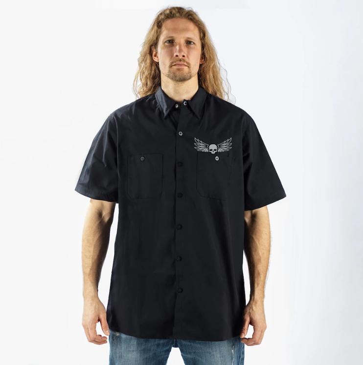 Middle Finger Screen Printed Work Shirt