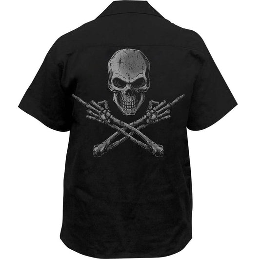 Middle Finger Screen Printed Work Shirt