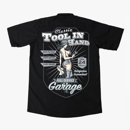 Pin up Mechanic Printed Work Shirt