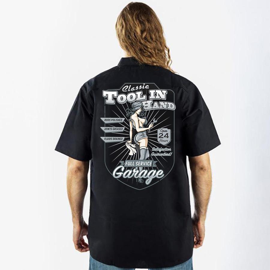 Pin up Mechanic Printed Work Shirt
