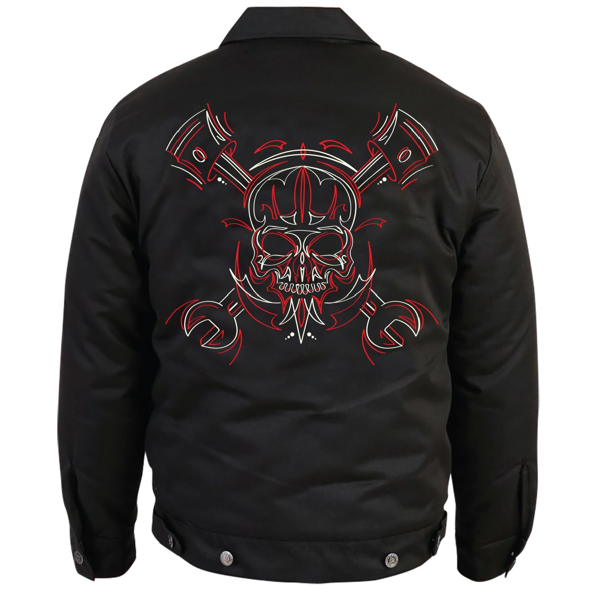 Full Pinstripe Skull Mechanic Jacket